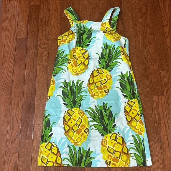 NWT Trina Turk Pineapple Mini Dress Size 2 Blue Yellow Cotton Vacation Summer - Picture 2 of 16